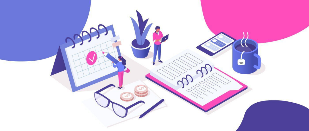 Ilustração de Agenda e Organização
